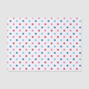 Papier Mousseline Bleu, Rouge, Pointe Rose
