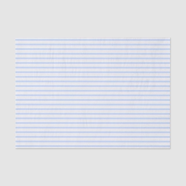 Papier Mousseline Bleu tendre et gris rayé (Recto)