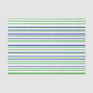Papier Mousseline Bleu vert violet rayures motif personnalisé modern