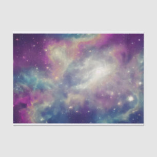 Papier Mousseline Bleu Violet Turquoise Nebula Voie Lactée