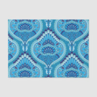 Bleuâtre - Paisley à plumes