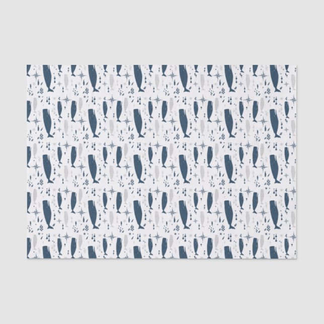 PAPIER MOUSSELINE BLEUE BLANCHE DE BALEINE DE SPERME AVEC TEXTURE (Recto)