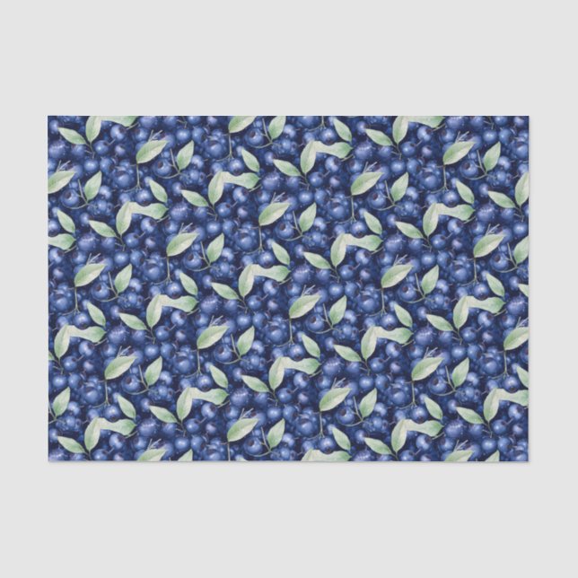 Papier Mousseline Bleuets élégants (Recto)