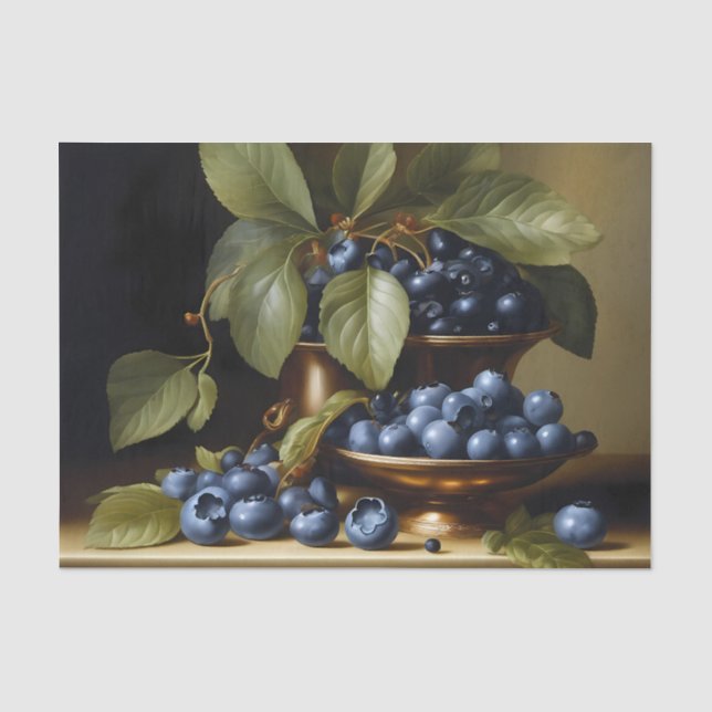 Papier Mousseline Bleus sur une table (Recto)