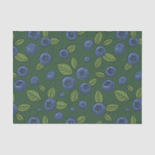 Papier Mousseline Bleus sur vert foncé (Recto)