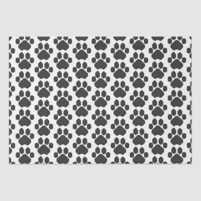 Papier Mousseline Blocs de construction d'empreintes de chien noir (Recto)