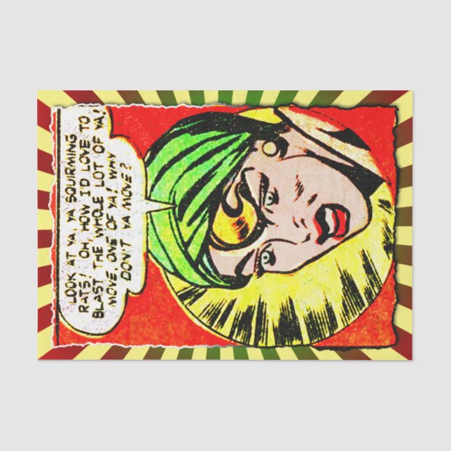 Papier Mousseline Blonde dans un Turban vert Golden Age Comic Panel (Recto)
