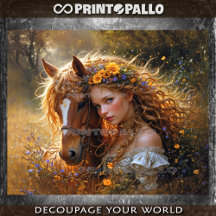 Blonde fille et son cheval bien-aimé -