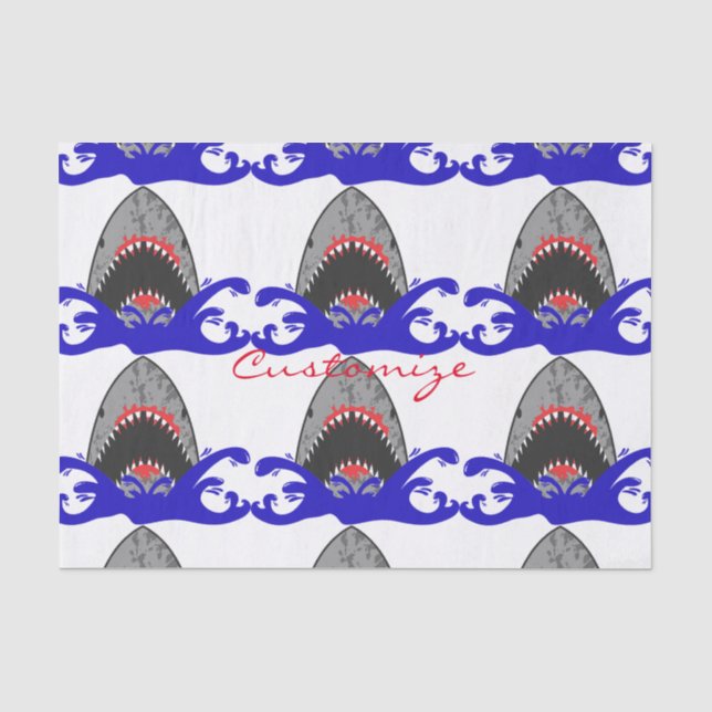 Papier Mousseline Bloody Shark Jaws Thunder_Cove (Recto)