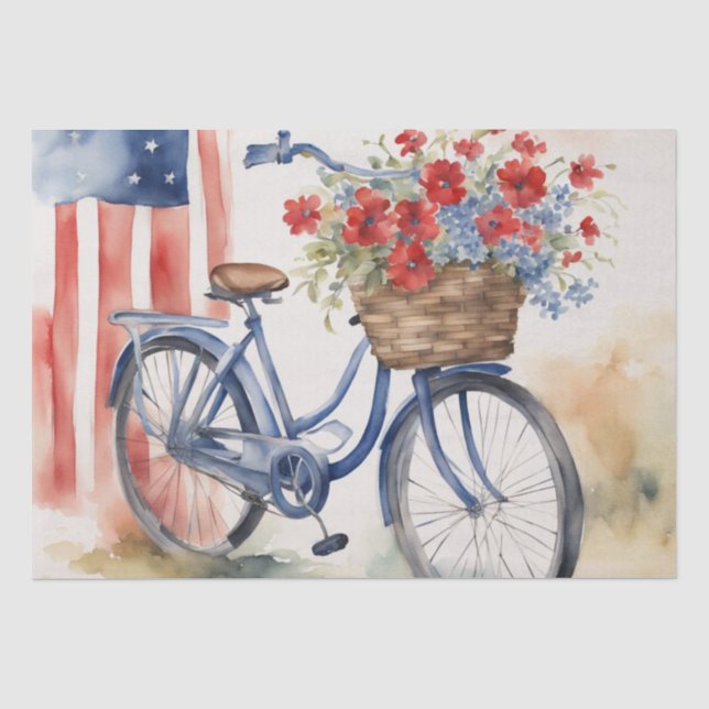 Papier Mousseline Blooms de bicyclettes patriotiques dans la découpa (Recto)