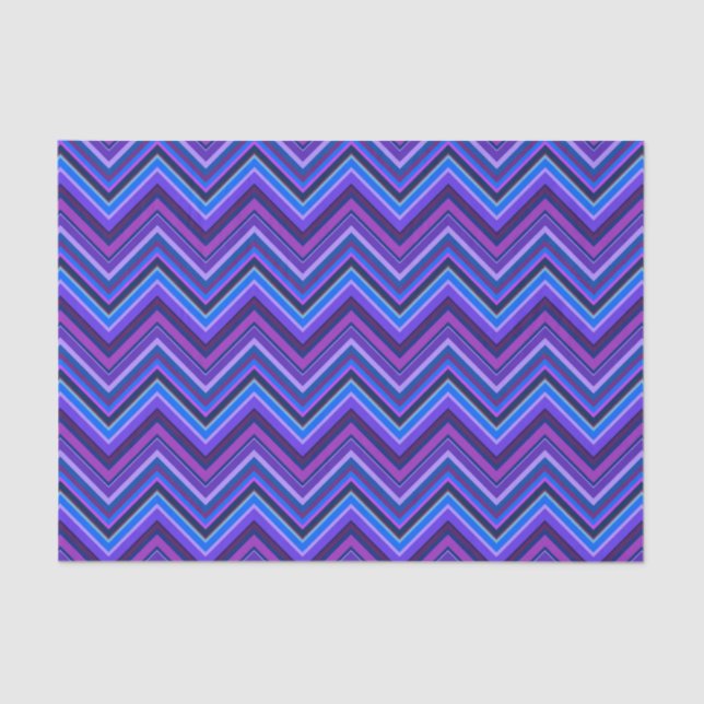 Papier Mousseline Blue and purple zigzag (Recto)