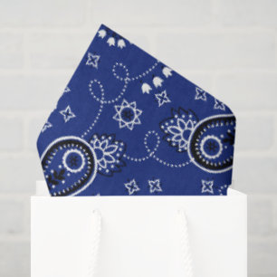 Papier Mousseline Blue Bandana Western Cowboy Adventure Ranch Amusem