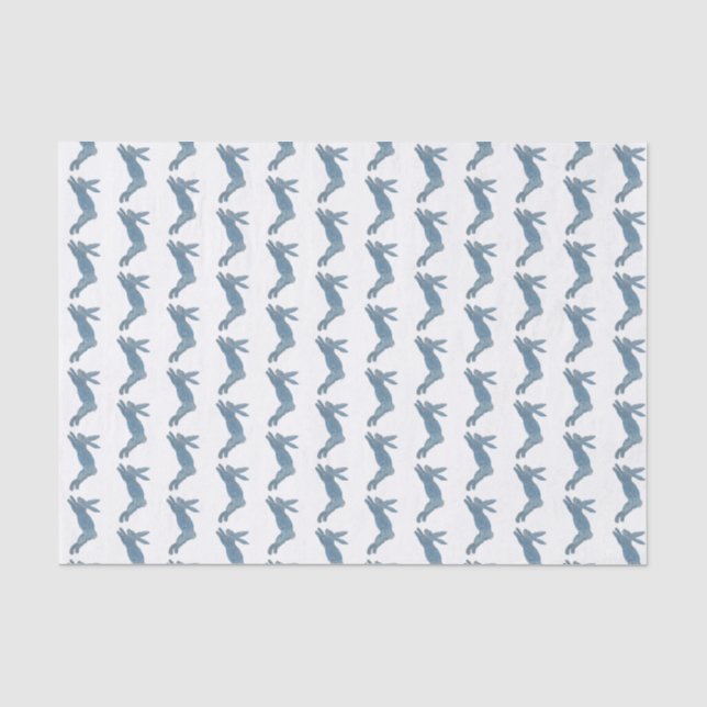 Papier Mousseline Blue Country French Bunny Rabbit Beach (Recto)