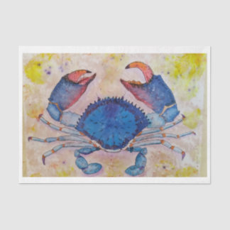 Papier Mousseline Blue Crab Salty Sidewalker Art par Elizabeth Rober