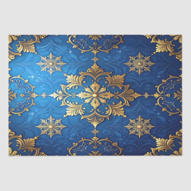 Papier Mousseline Blue Decorative Holiday Tissue Paper (Recto)