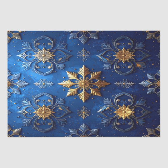 Papier Mousseline Blue Decorative Holiday Tissue Paper (Recto)