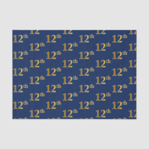 Papier Mousseline Blue, Faux Gold 12e (Douzième) Event Tissue Paper