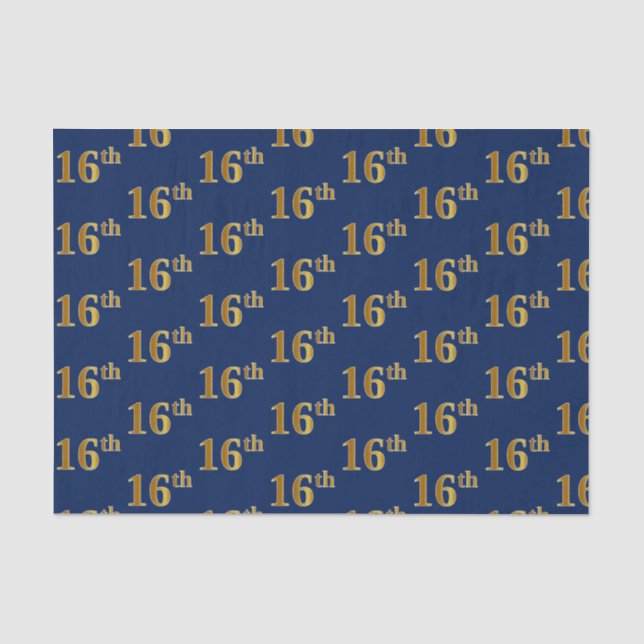 Papier Mousseline Blue, Faux Gold 16e (seizième) événement (Recto)