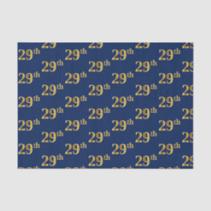 Papier Mousseline Blue, Faux Gold 29e (Vingt-Neuvième)