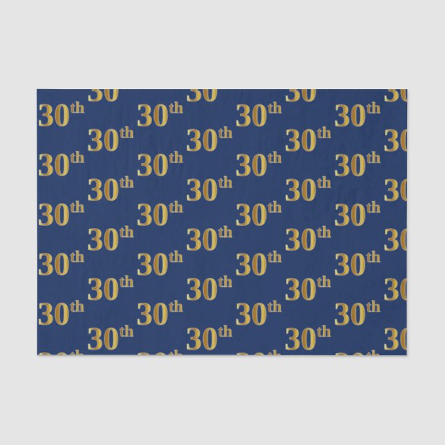 Papier Mousseline Blue, Faux Gold 30e (trentième) événement (Recto)