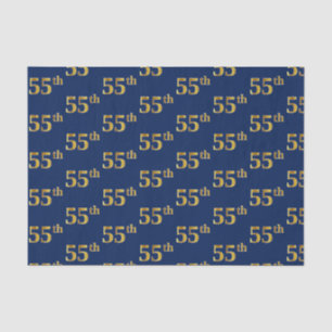 Papier Mousseline Blue, Faux Gold 55e (Cinquante-cinquième)