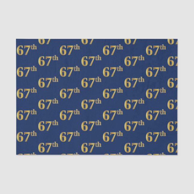 Papier Mousseline Blue, Faux Gold 67e (Soixante-septième) Événement (Recto)