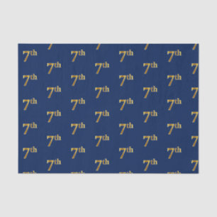 Papier Mousseline Blue, Faux Gold 7th (Septième) Event Tissue Paper