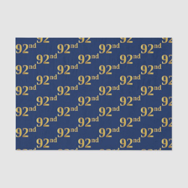 Papier Mousseline Blue, Faux Gold 92e (Quatre-vingt-dix-deuxième) (Recto)