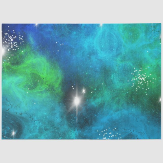 Papier Mousseline Blue Galaxy Series Design 4 Tissu Papier (Recto)