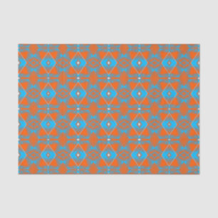 Papier Mousseline Blue Grey Orange Ombre Géométrique Art Abstrait