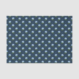 Papier Mousseline Blue Hydrangea Grand millénaire Navy