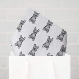 Papier Mousseline Blue Merle French Bulldog / Frenchie Dog Motif