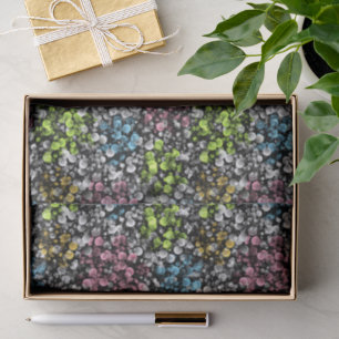 Papier Mousseline Blue Orange Pink Lime Vert Pois Motif d'art