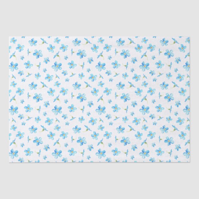Papier Mousseline Blue Oubliez-moi pas un motif sans coutures (Recto)