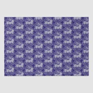 Papier Mousseline Blue Rabbit Bird Circle Morris Style Motif