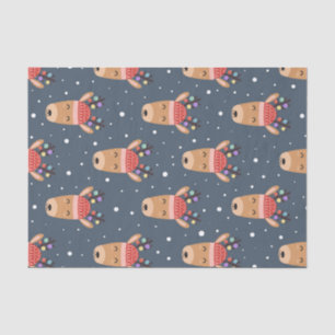 Papier Mousseline Blue Reindeer Rustic Cute Whimsun Fun Holiday