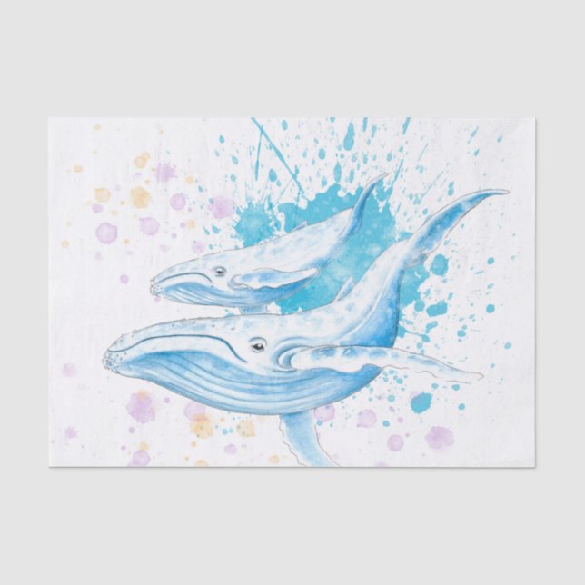 Papier Mousseline Blue Whales (Recto)