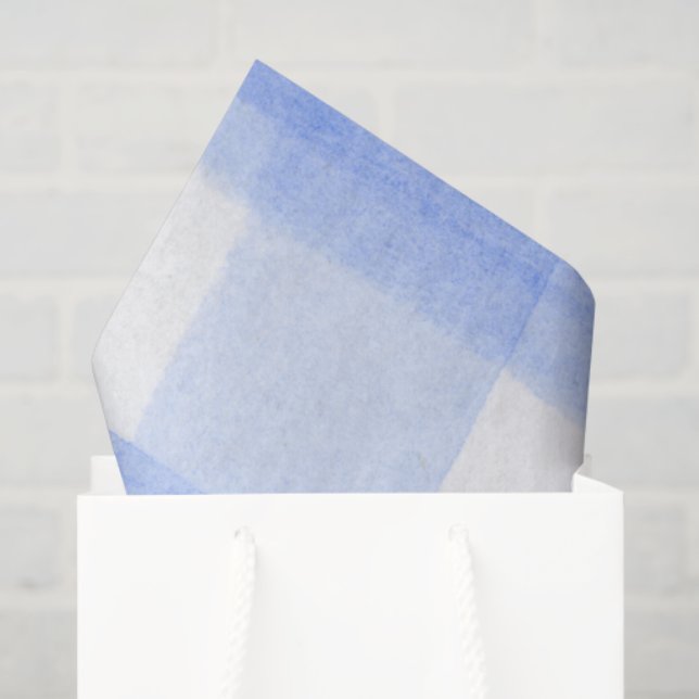Papier Mousseline Blue White Gingham Check (Sac cadeau)