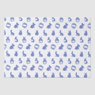 Papier Mousseline Blue Willow Rabbit Ile Whimsical de lapins