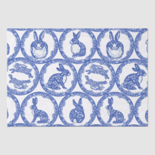 Papier Mousseline Blue Willow Rabbit Whimsical Isle of Rabbits Wrapp
