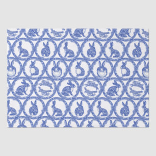 Papier Mousseline Blue Willow Rabbit Whimsical Isle of Rabbits Wrapp