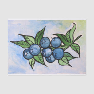 Papier Mousseline Blueberges d'aquarelle