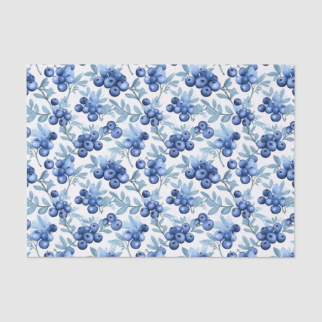 Papier Mousseline Blueberges d'aquarelle (Recto)