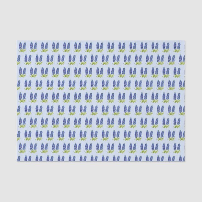 Papier Mousseline Bluebonnets Texas Floral Fleur sauvage Aquarelle T (Recto)