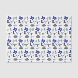 Papier Mousseline Bluebonnets Texas Flowers Fleur sauvage Aquarelle