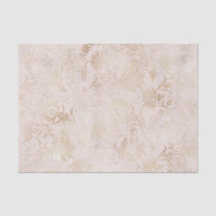 Papier Mousseline Blush et Or Damassé Vintage