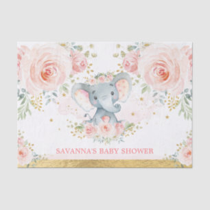 Papier Mousseline Blush Gold Elephant Girl Baby shower Faveurs