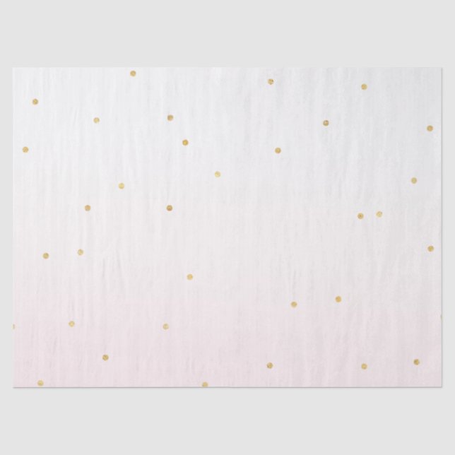 Papier Mousseline Blush Pink Gold Confetti Sparkle Ombre (Recto)