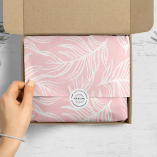 Papier Mousseline Blush Pink White Botanical Feuille Business Compan