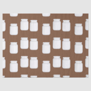 Papier Mousseline Bocaux blancs sur marron